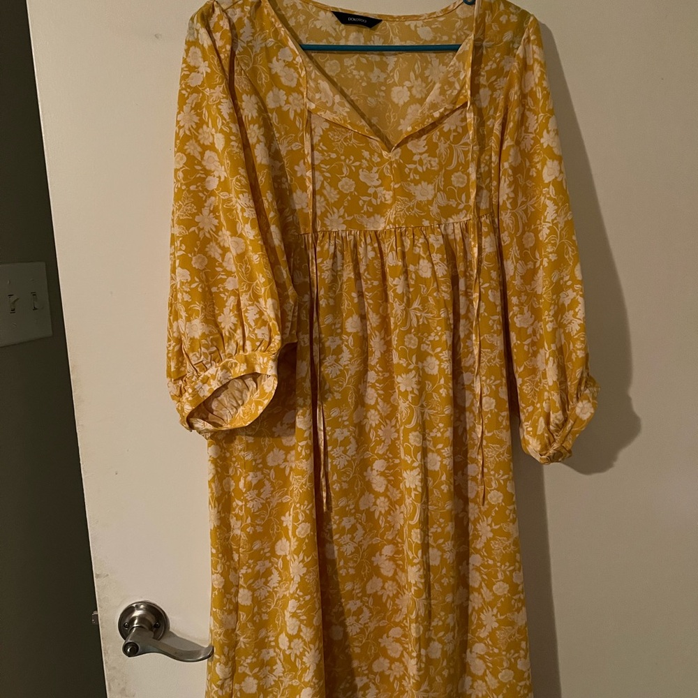 BloomChic Yellow Floral Long Sleeve Dress